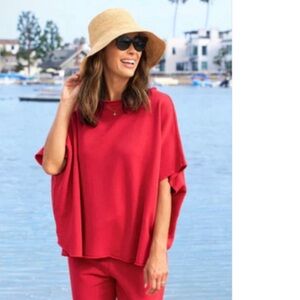 Frank & Eileen Perfect Capelet Crimson OS